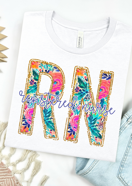 Floral RN Bella Canvas T-Shirt