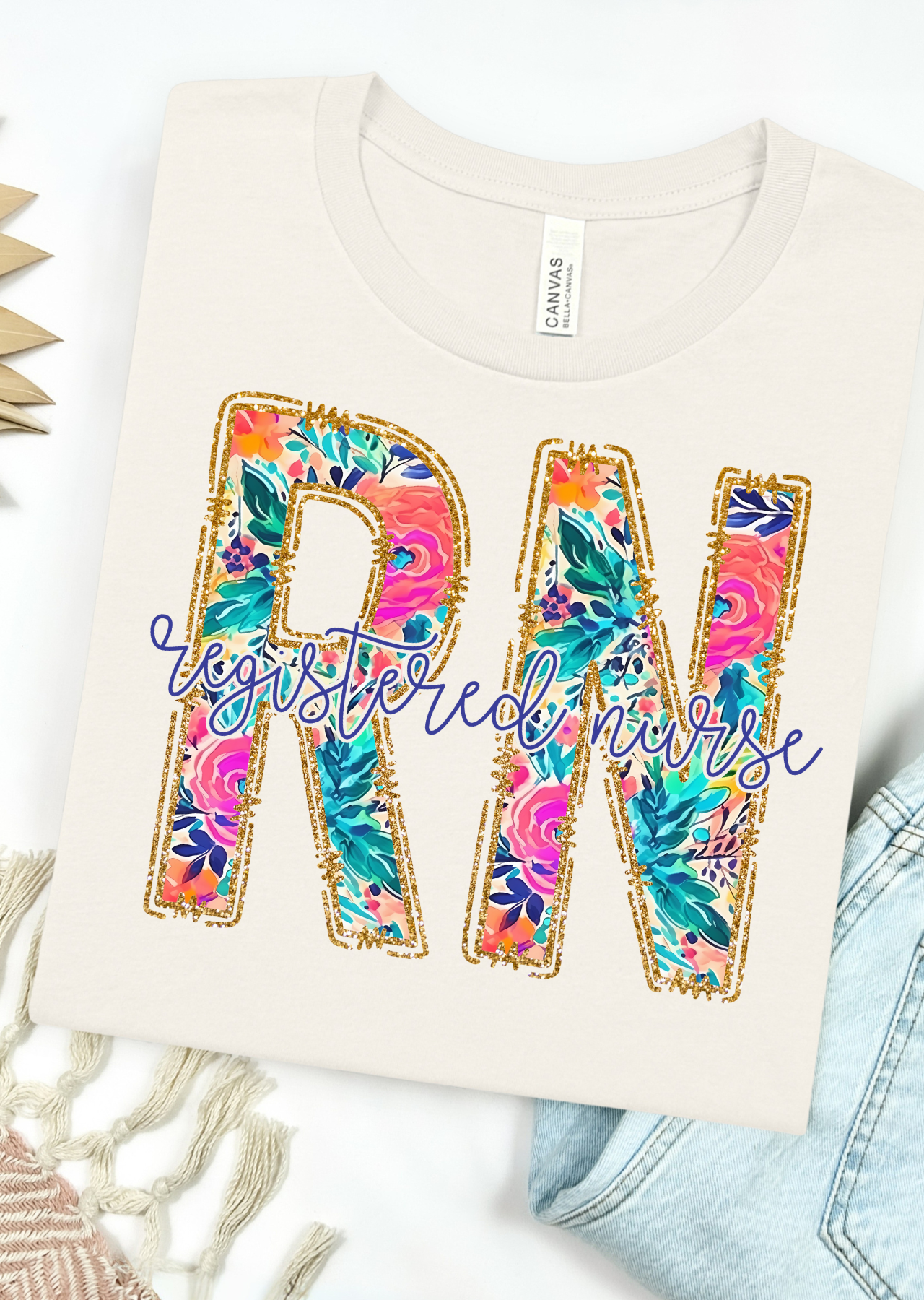 Floral RN Bella Canvas T-Shirt
