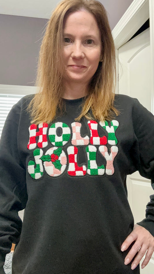 Holly Jolly Chenille Patch Sweatshirt