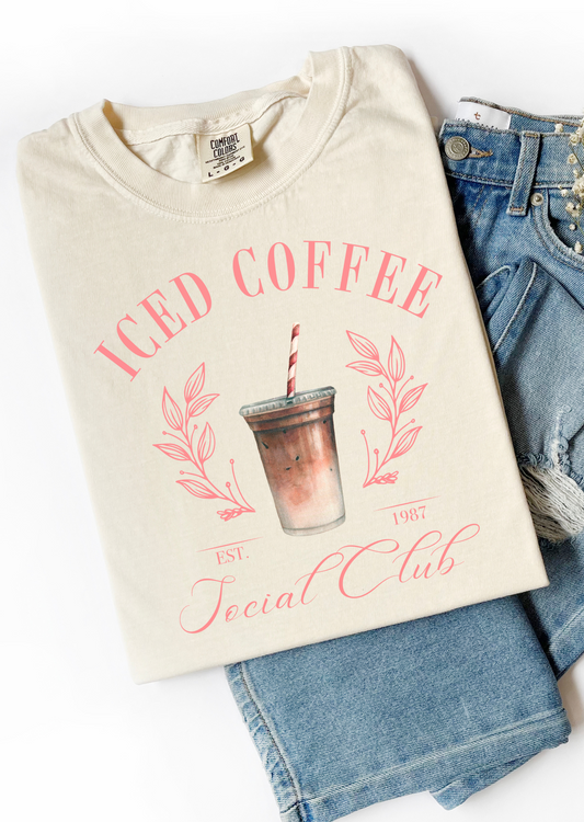 Iced Coffee Social Club Comfort Colors T-Shirt
