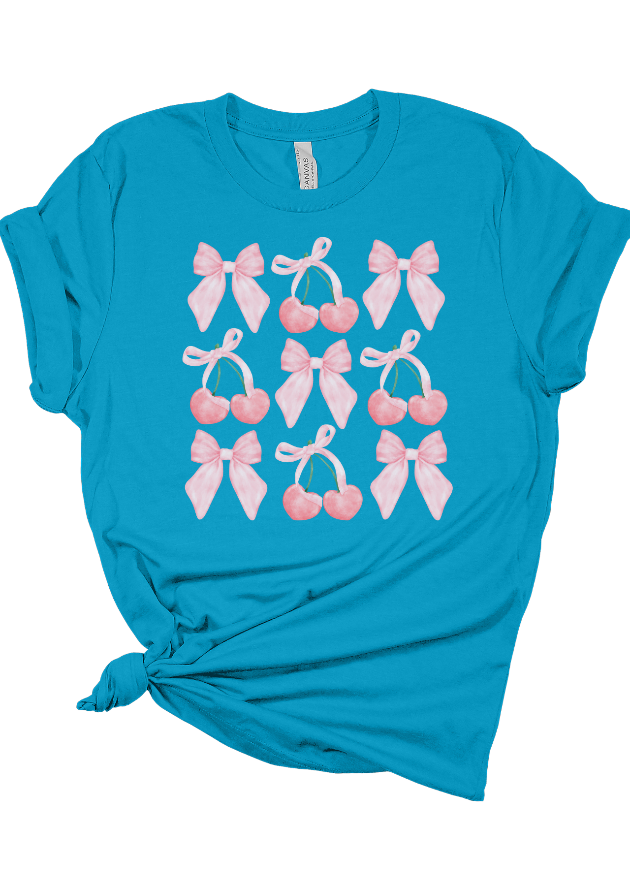 Coquette Bows & Cherries Bella Canvas T-Shirt