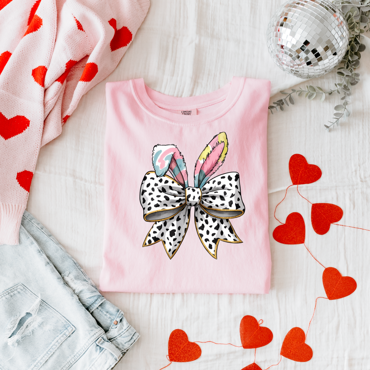 Easter Bunny Coquette Bow Tee