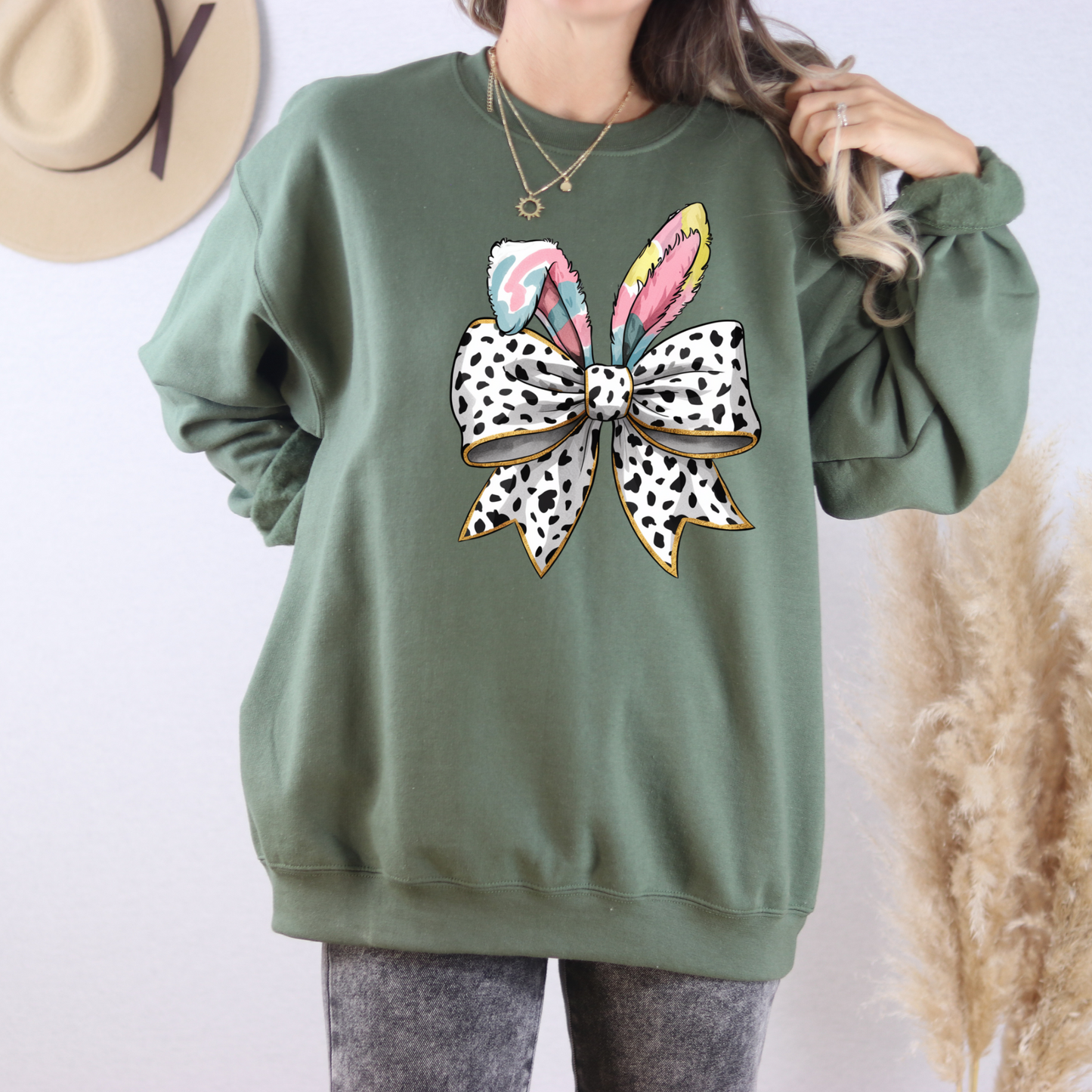 Easter Bunny Coquette Bow SWEATSHIRT