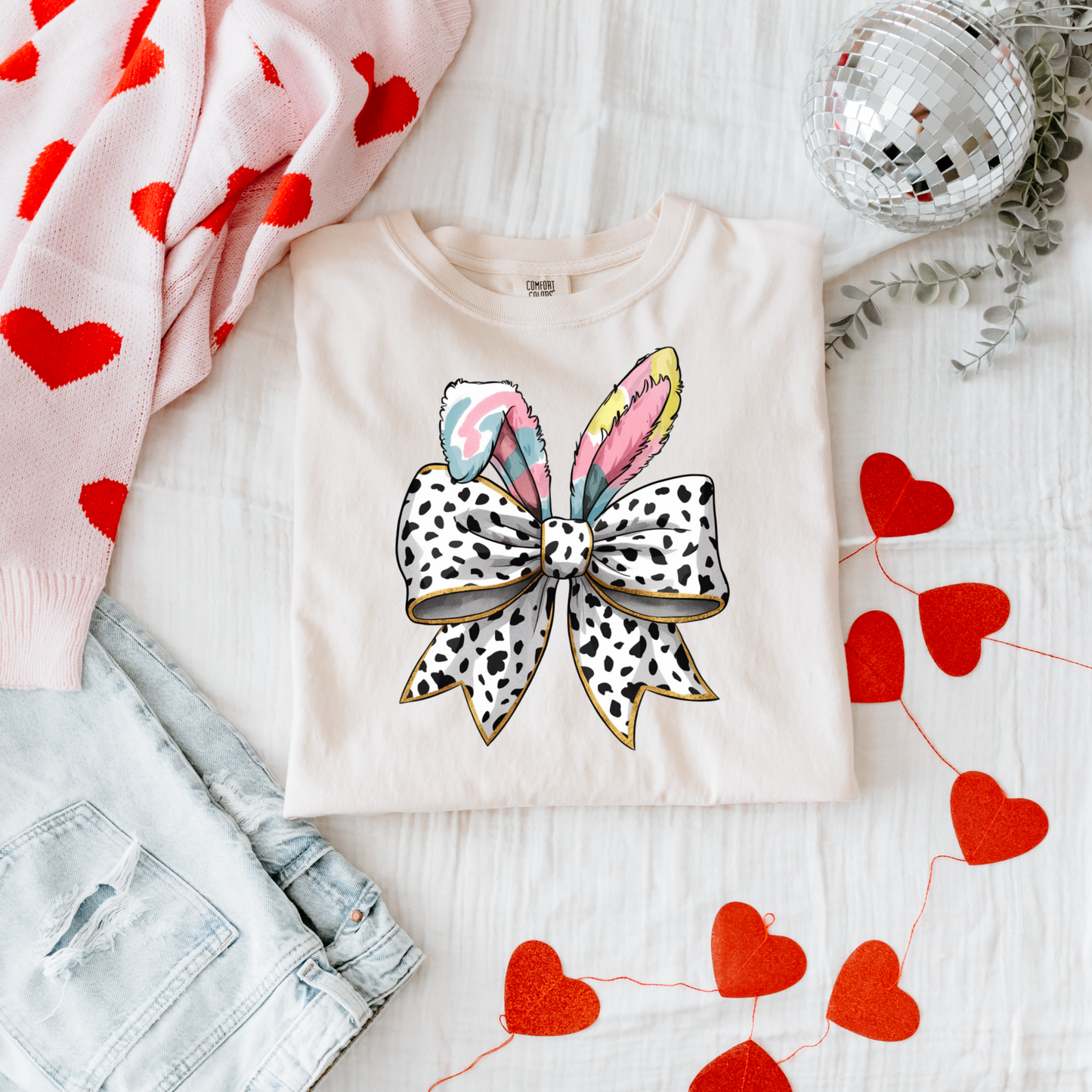 Easter Bunny Coquette Bow Tee