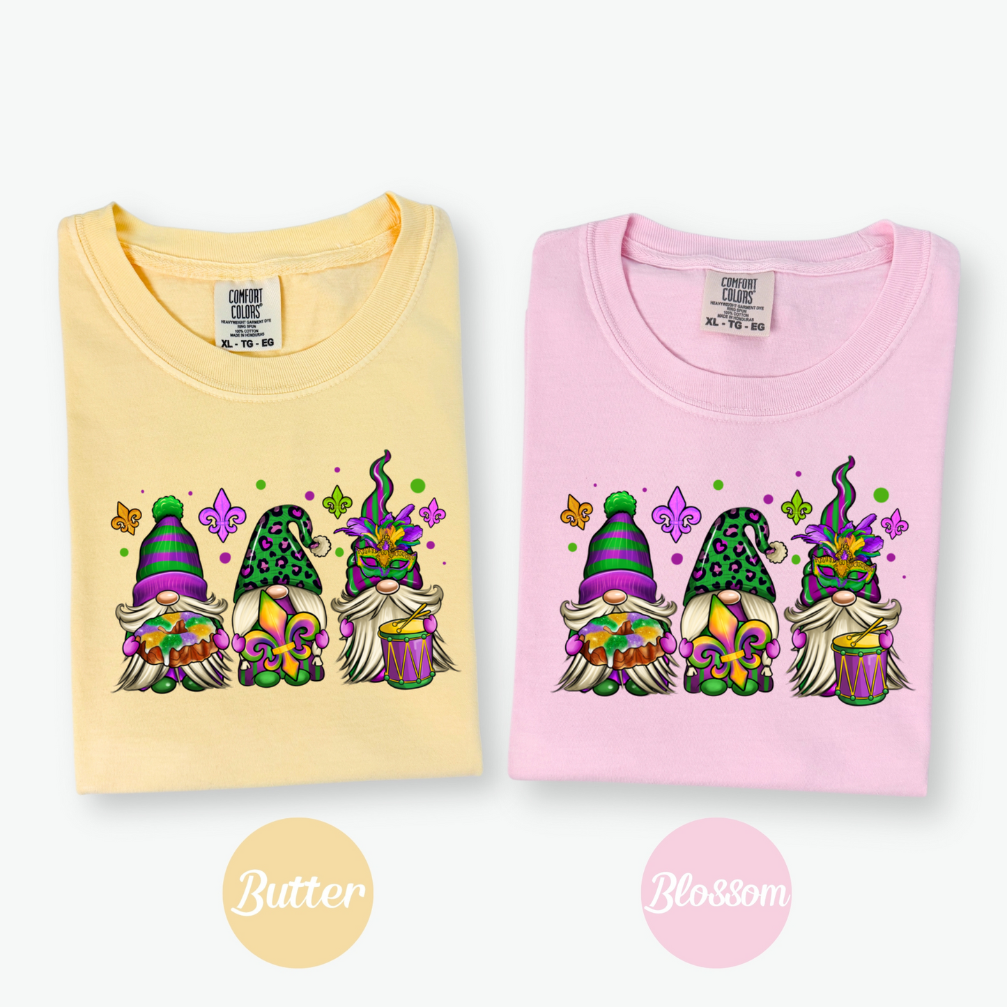 Mardi Gras Gnomes in Purple Tee